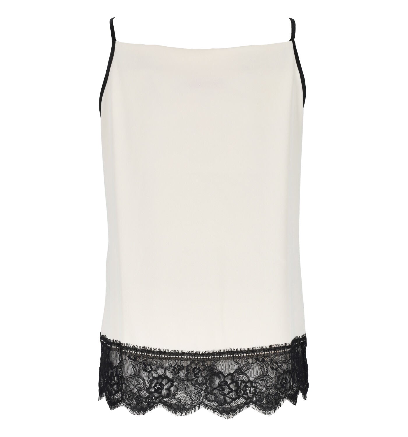 Top scollo a V con fondo in pizzo