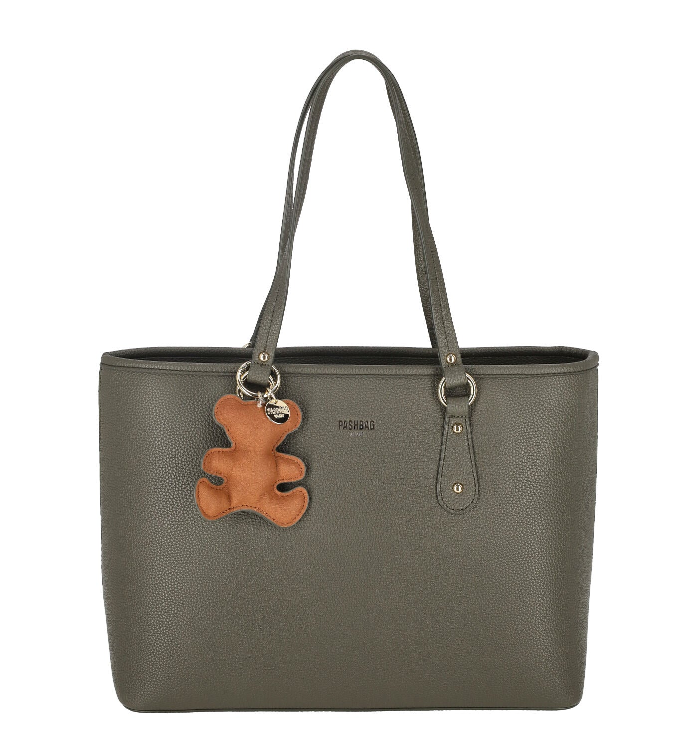 Borsa shopping con ciondolo orso