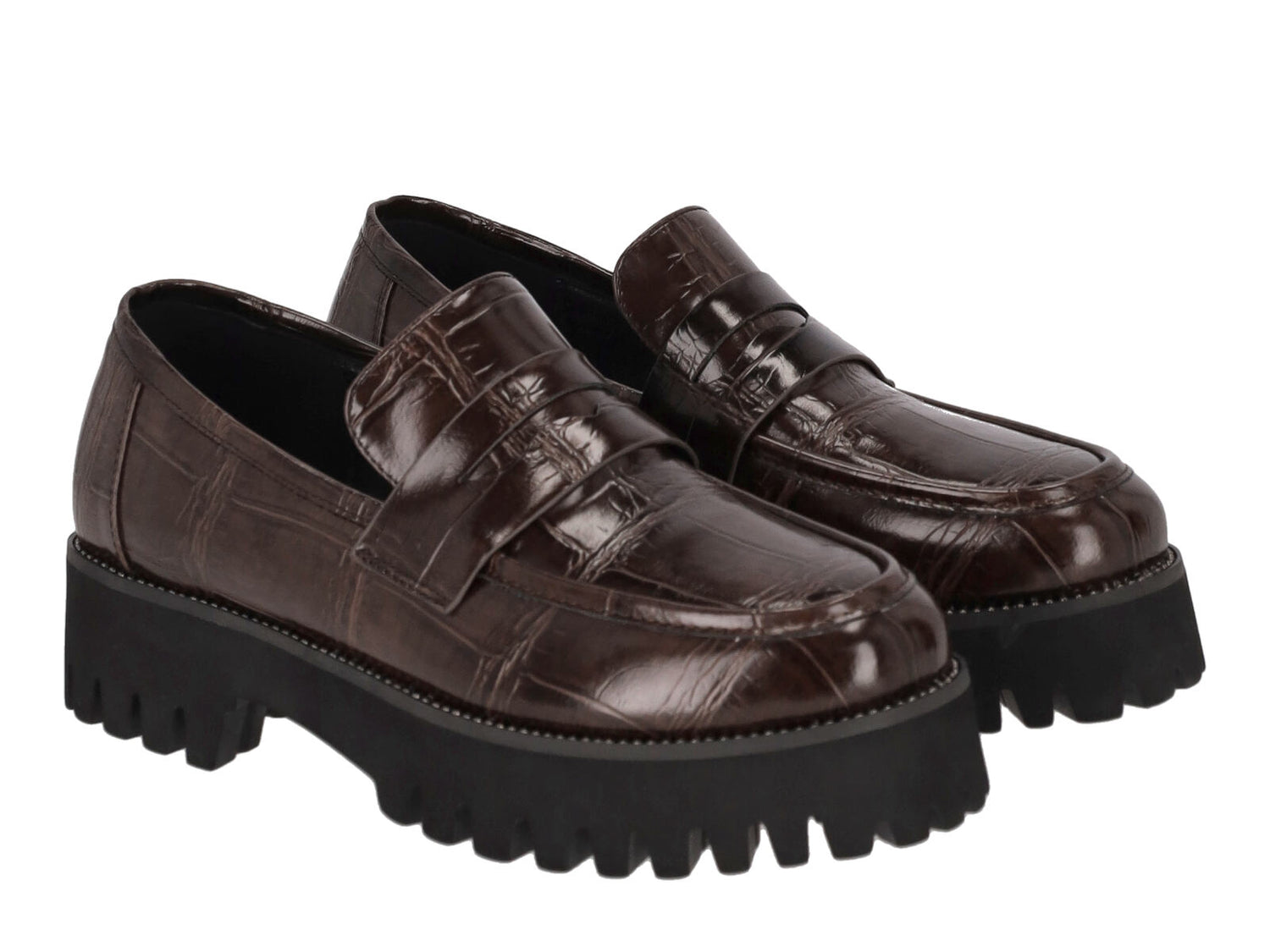 Mocassino spazzolato in cocco con para altezza 4 cm.