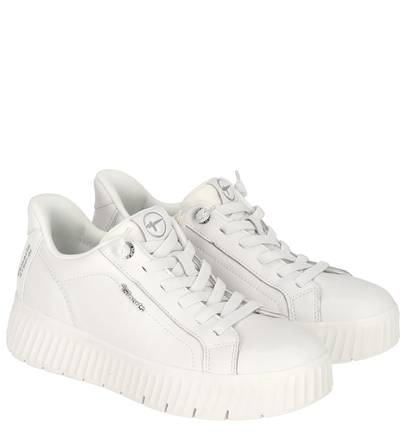 Sneakers in pelle con laccio elastico