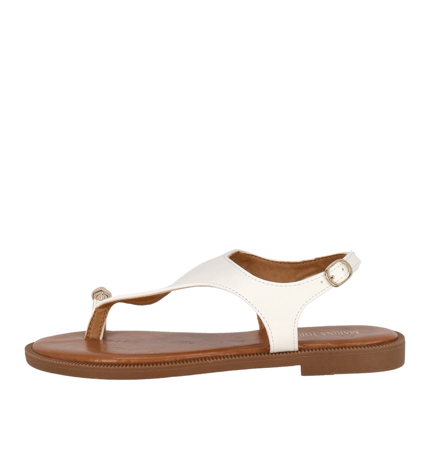 Sandalo infradito accollato con anello, tacco alto 2 cm