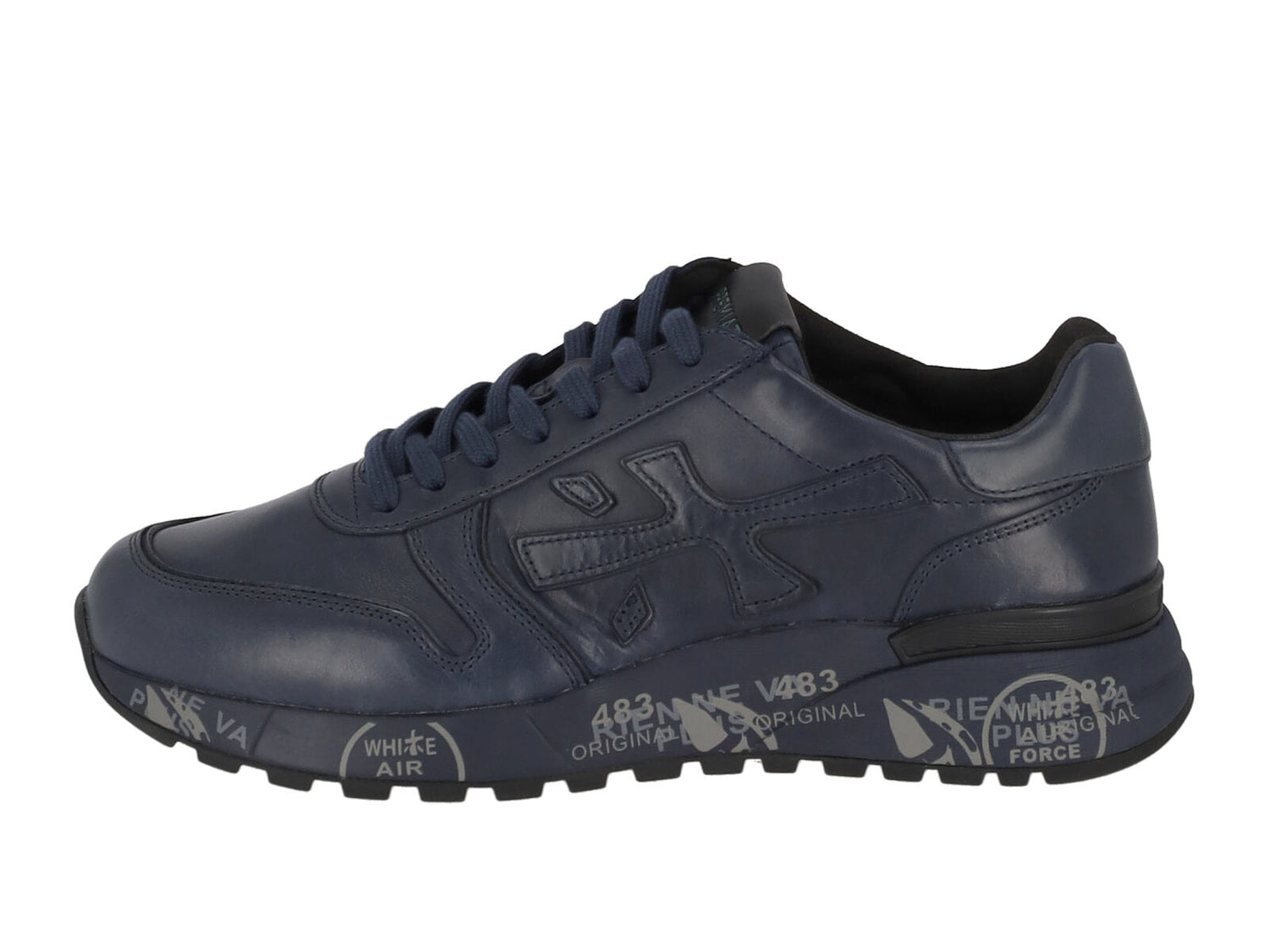 Sneakers in pelle con suola in gomma