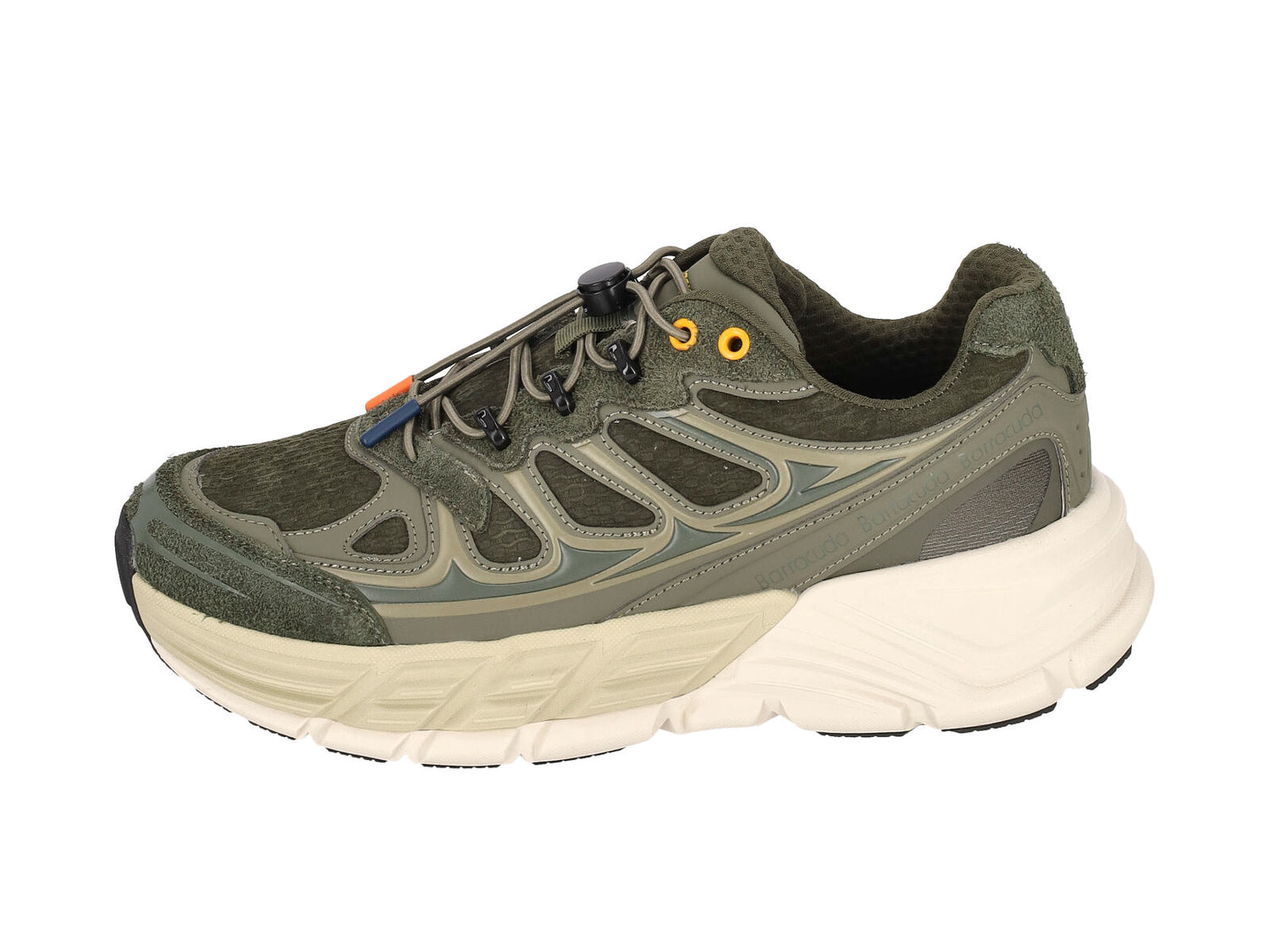 Sneakers in camoscio e riporti gommati con lacci elastici