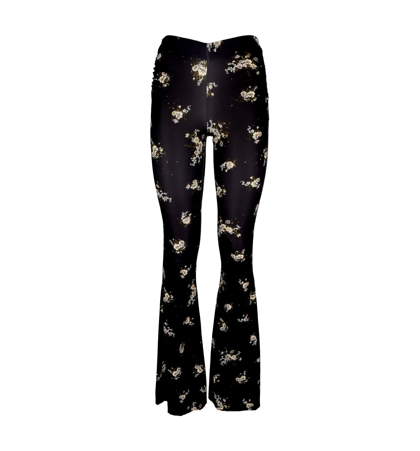Leggins con stampa fiori a zampa