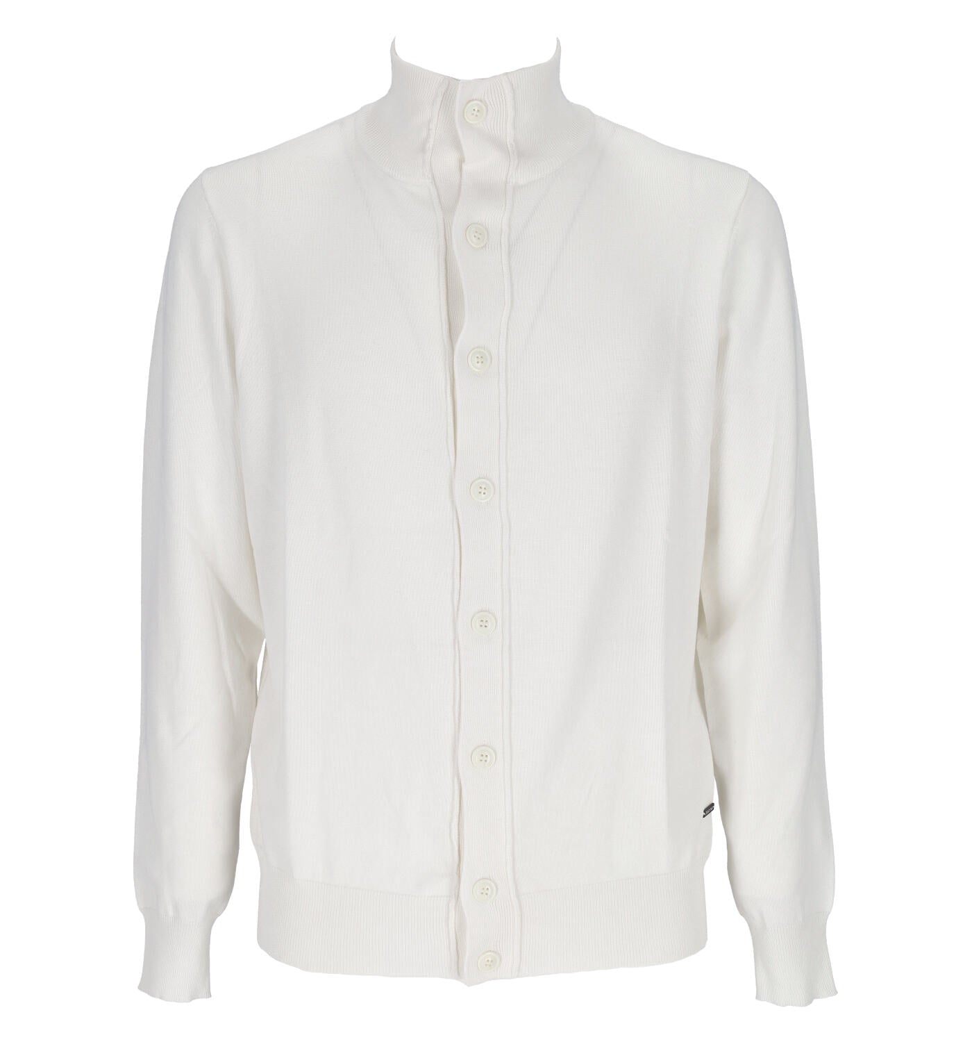 Cardigan con bottoni e collo alto