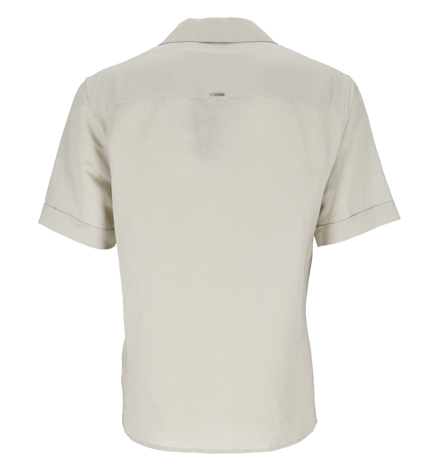 Camicia overshirt mezza manica in misto lino