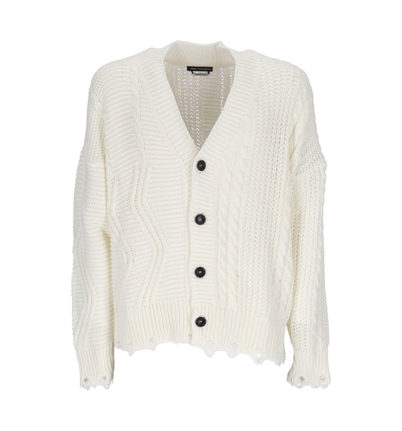 Cardigan in lana con bottoni sciallato