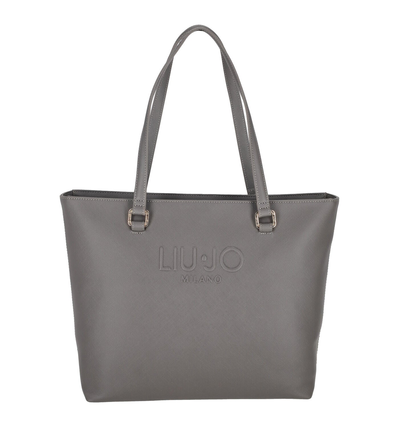 Borsa shopping in pelle saffiano con chiusura a zip