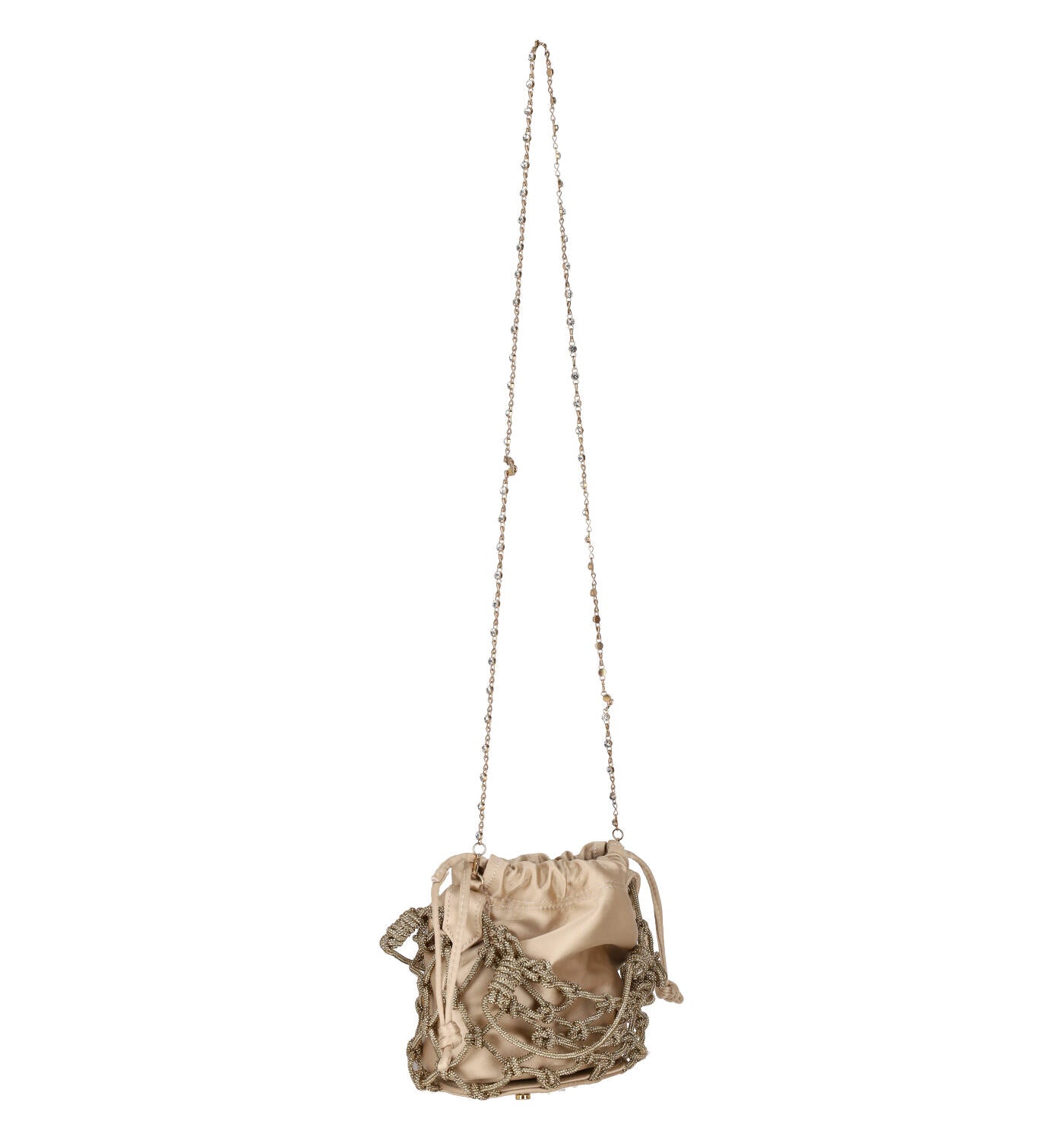 secchiello in raso con rete strass
