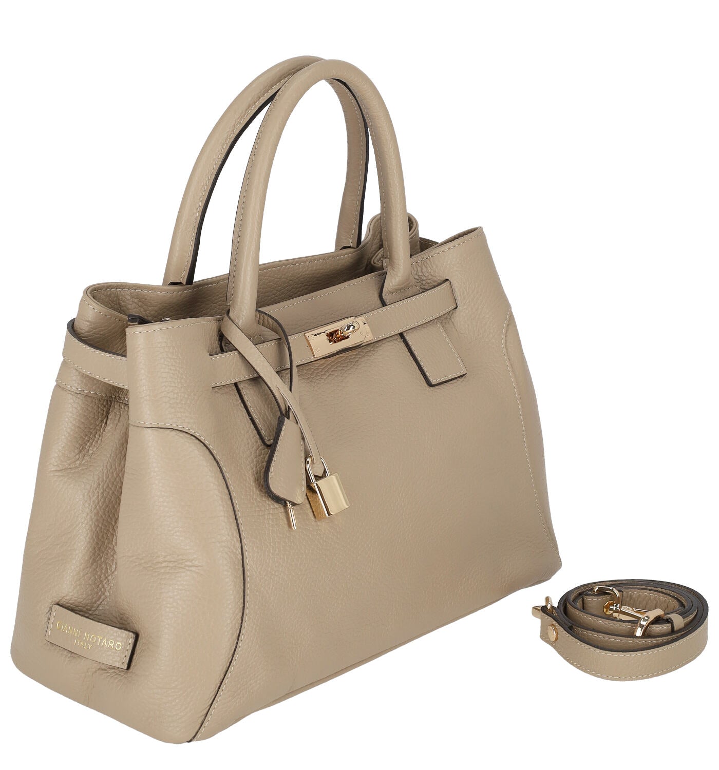Borsa shopping con chiusura a due zip e tracolla regolabile
