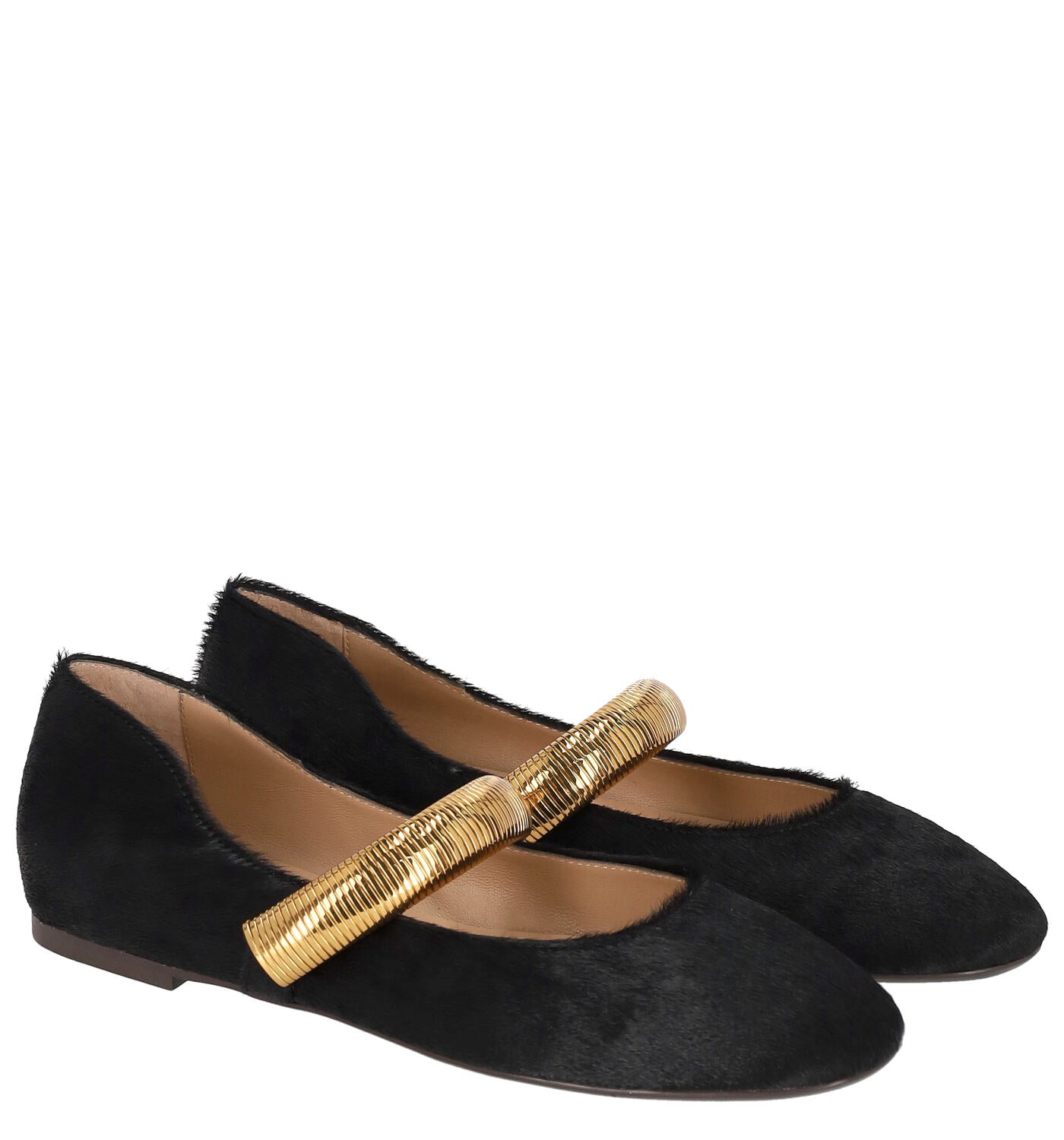 Ballerina in cavallino con cinturino oro