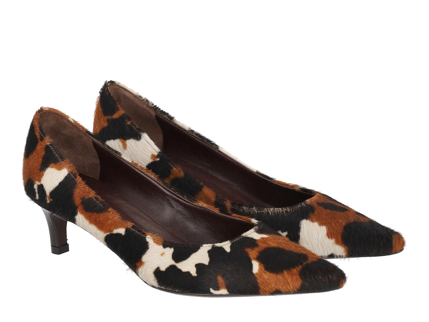 Decollètè in cavallino con tacco altezza 5 cm .