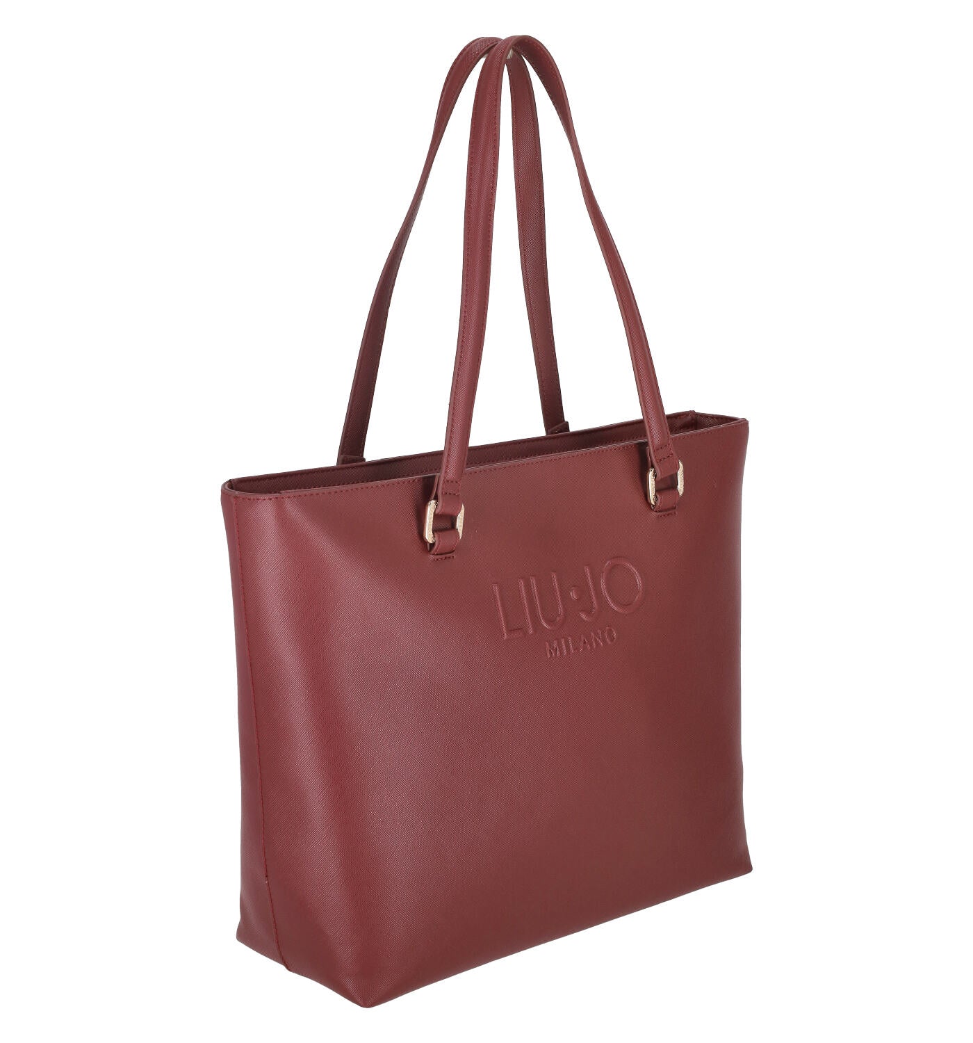 Borsa shopping in pelle saffiano con chiusura a zip