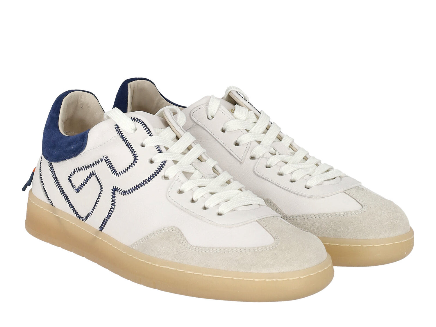 Sneakers in pelle logo cucito