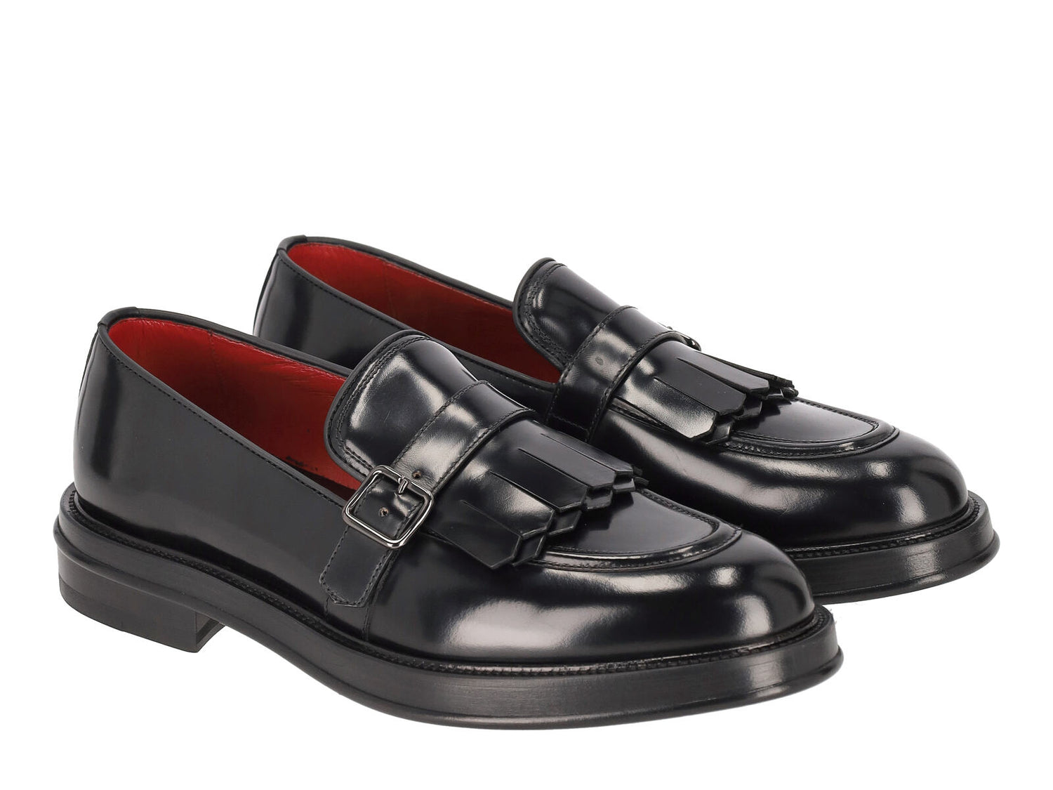 Mocassino in pelle polished con frange