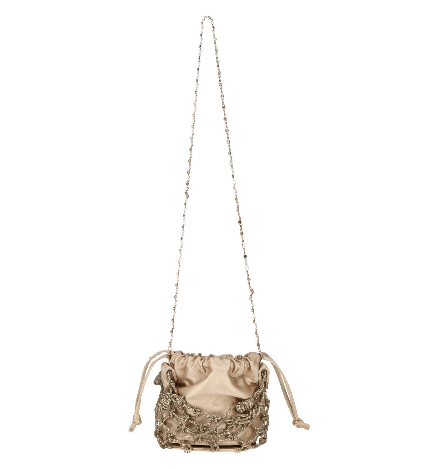 secchiello in raso con rete strass