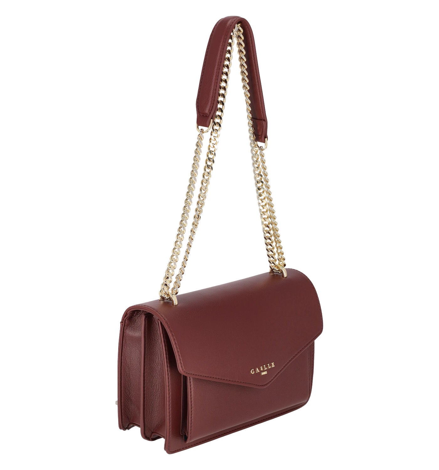 Tracolla media con doppia catena regolabile , chiusura con bottone .