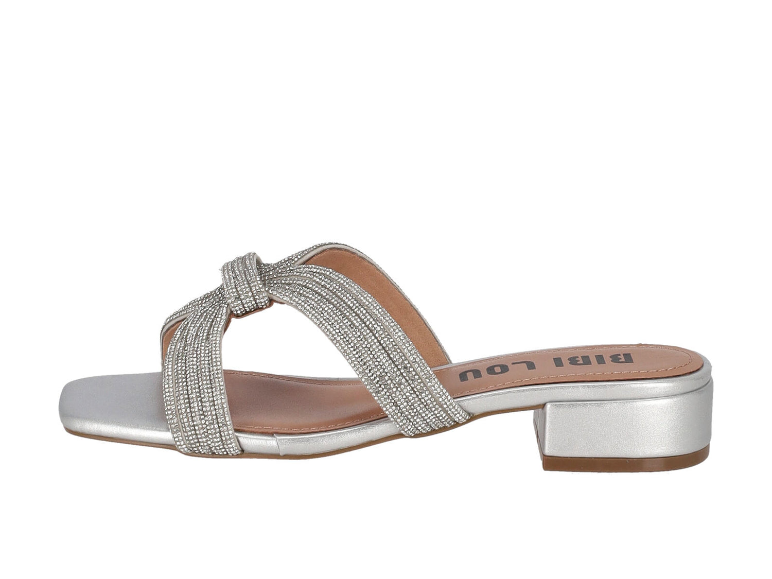 Scalzato in pelle con strass
