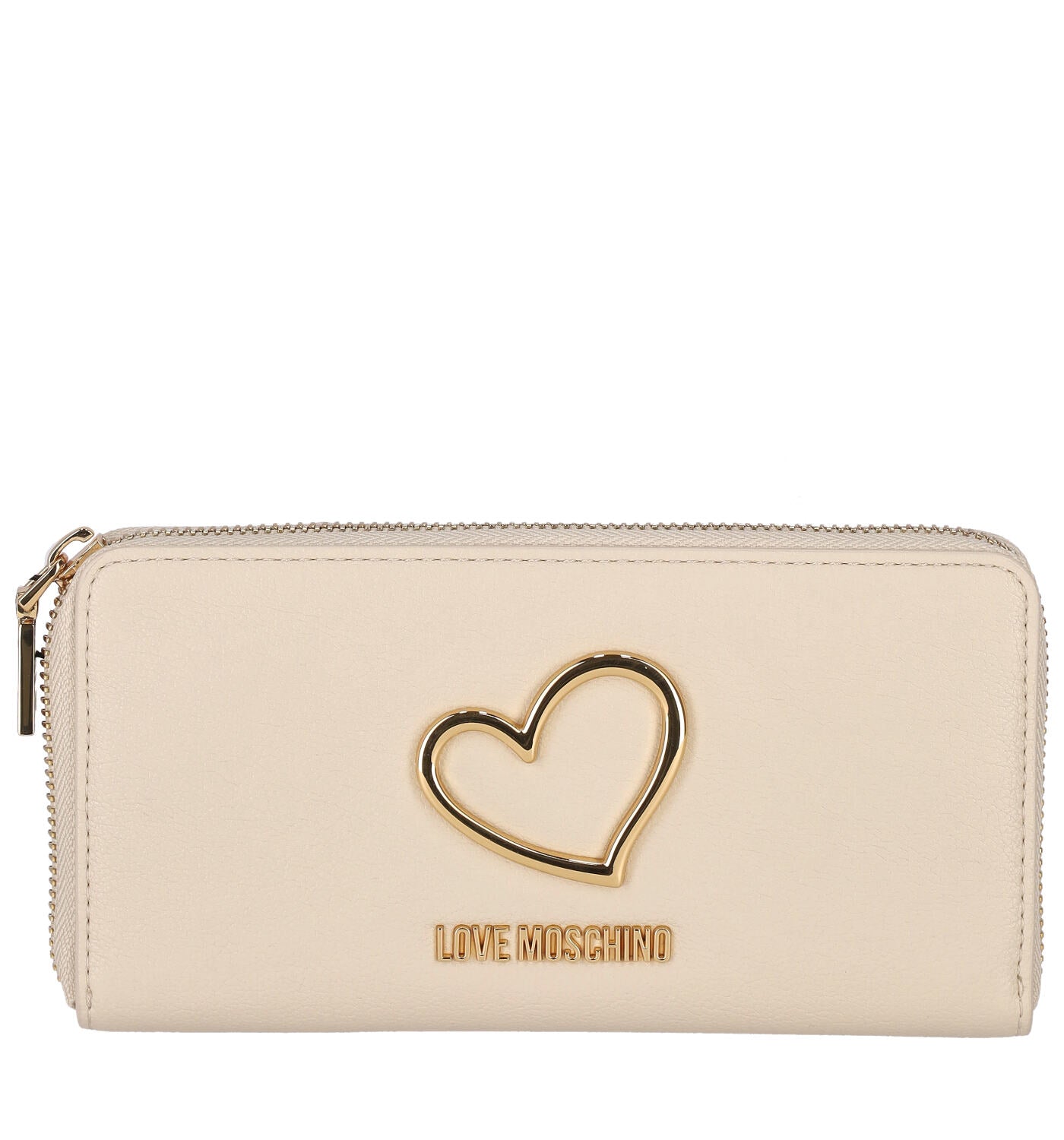 Portafoglio grande zip around cuore oro