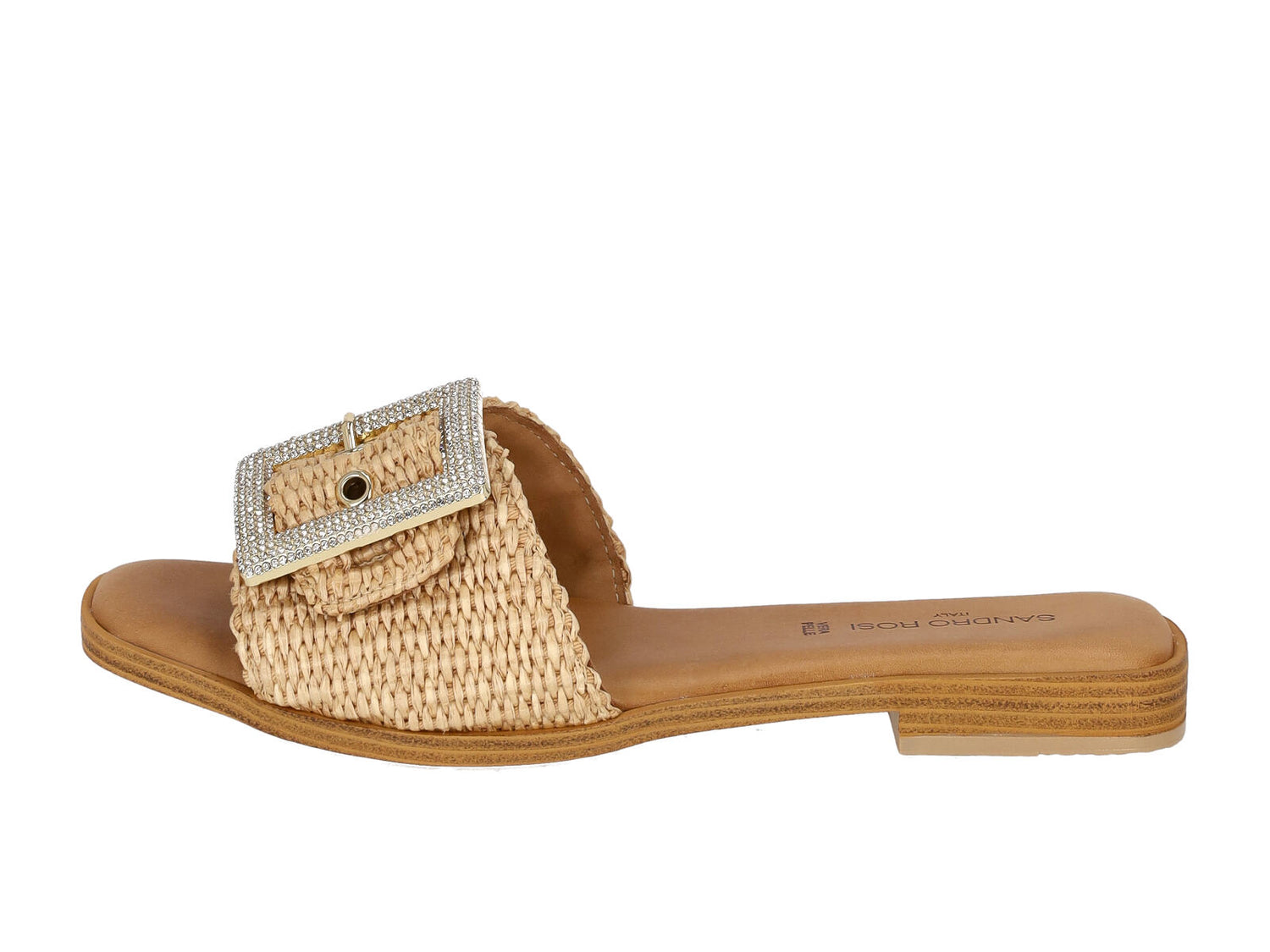 Flat con fibbia in strass