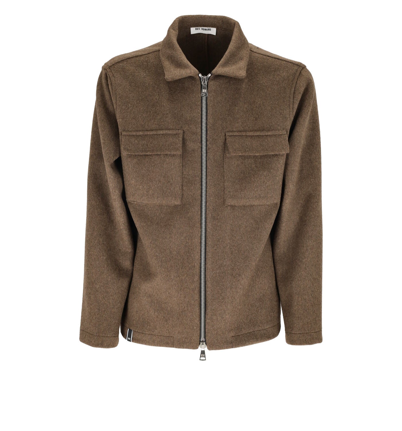 Giacca con zip over teddy tabacco