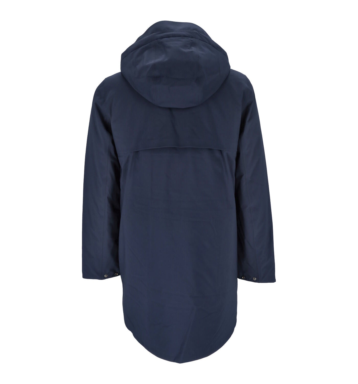 Giacca lunga spalmata con cappuccio .