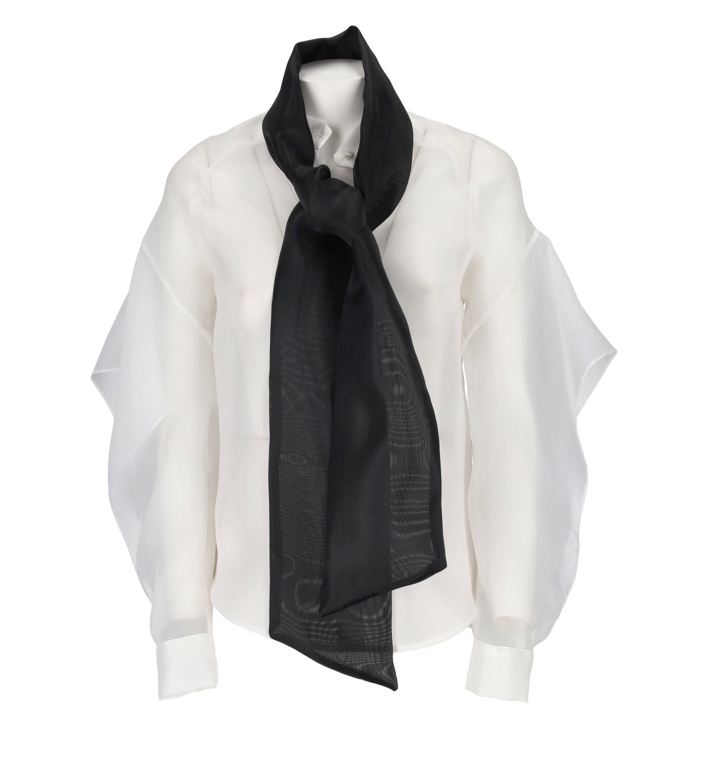 Camicia in chiffon con fiocco