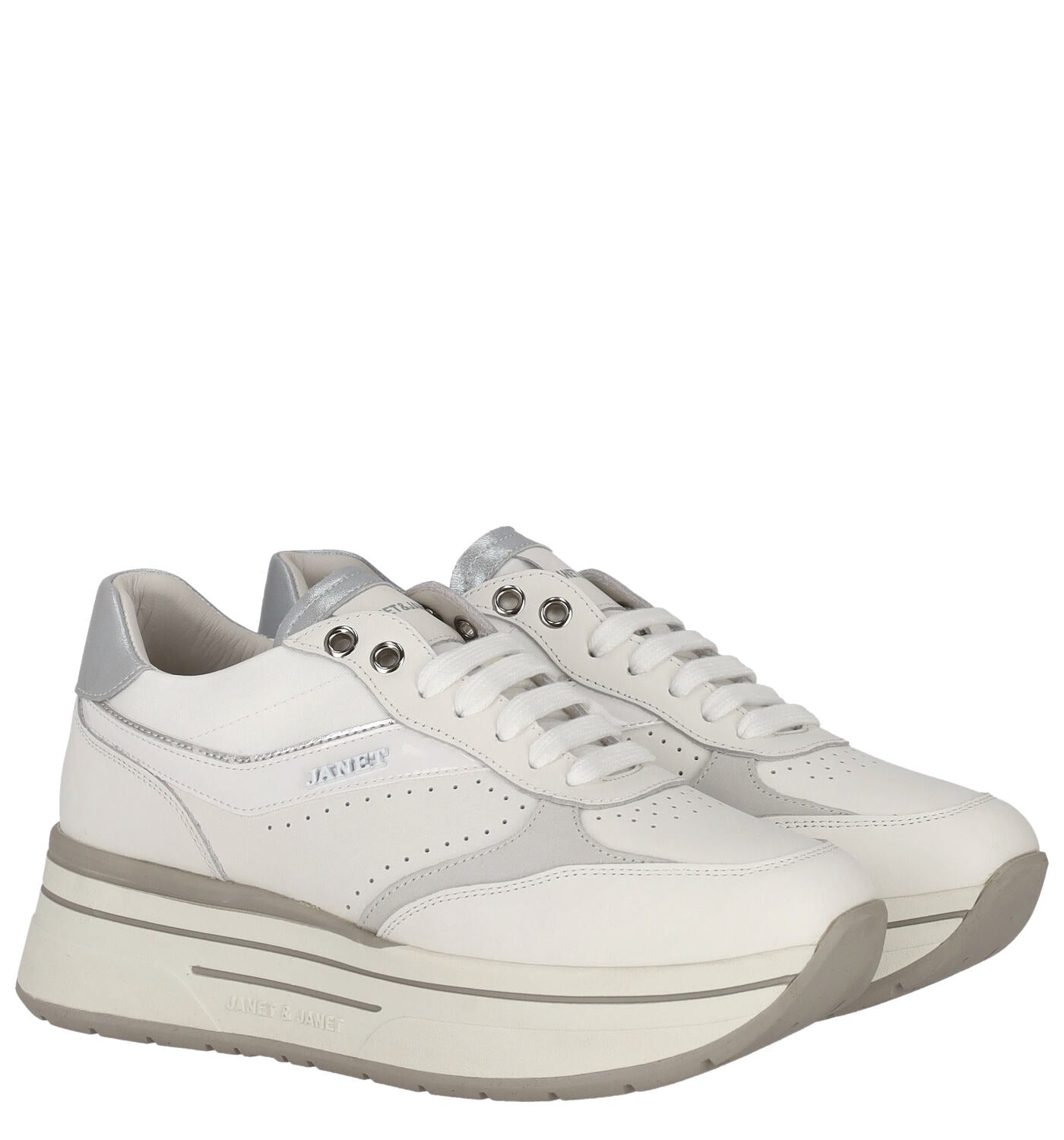 Sneakers con riporti argento