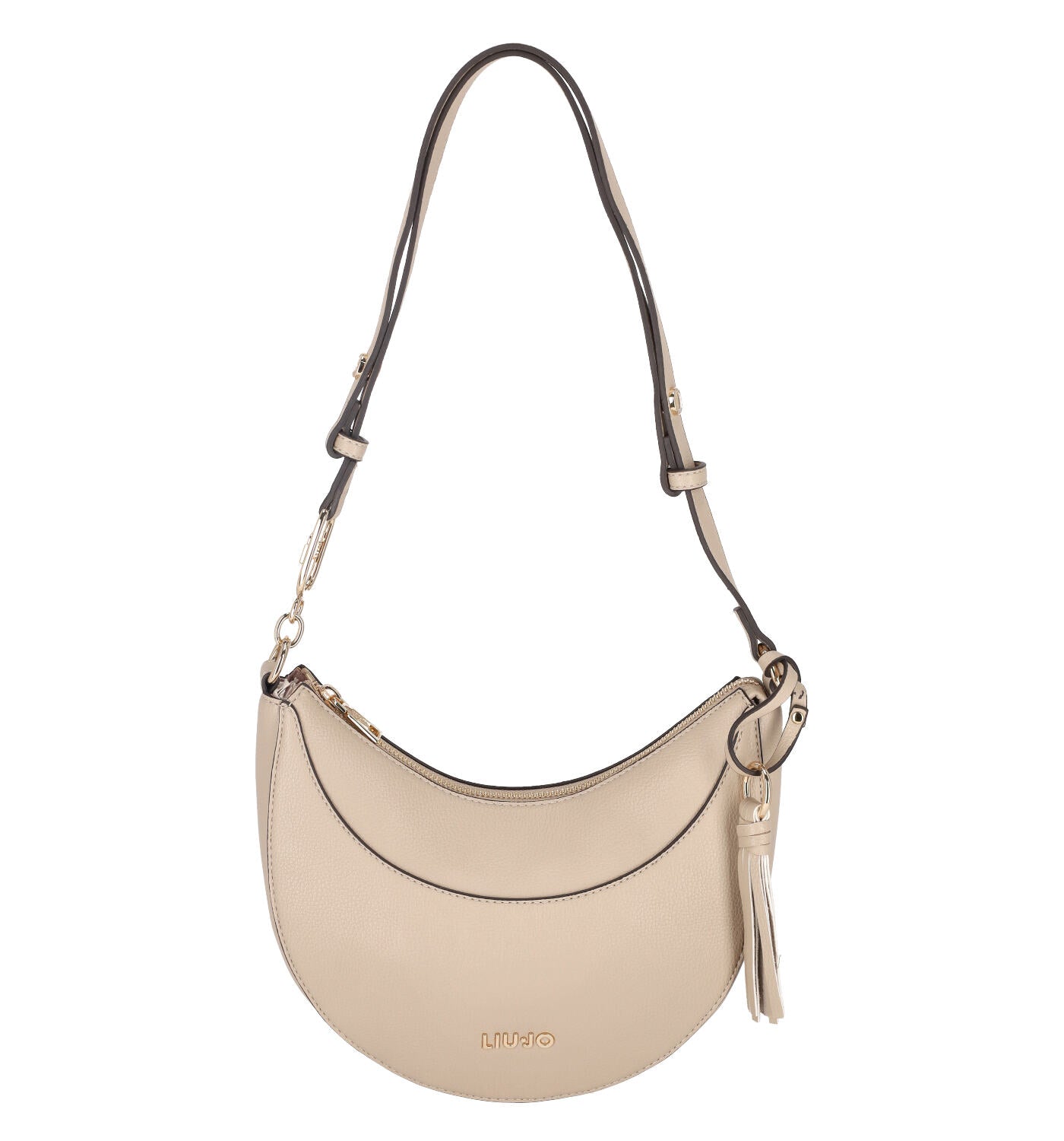 Borsa sottospalla ovale con chiusura a zip e tracolla regolabile