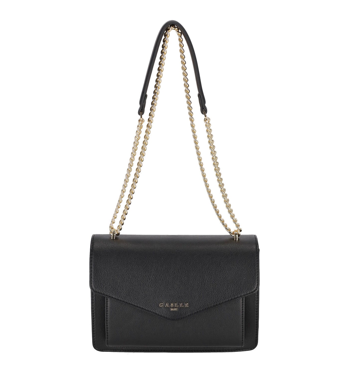 Borsa tracolla media con doppia catena regolabile , chiusura con bottone