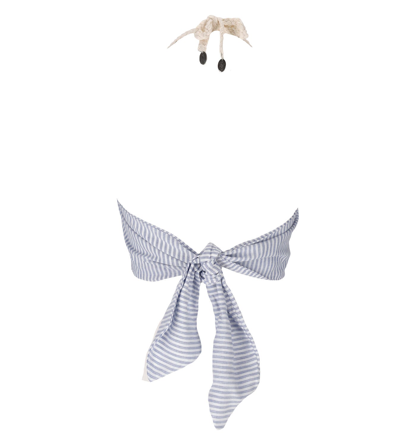 Top crop copricostume rigato lurex