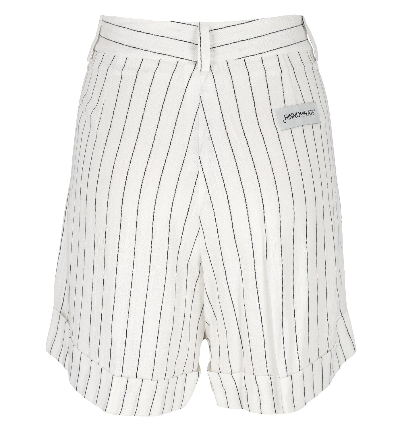 Shorts con pence e risvolto rigato