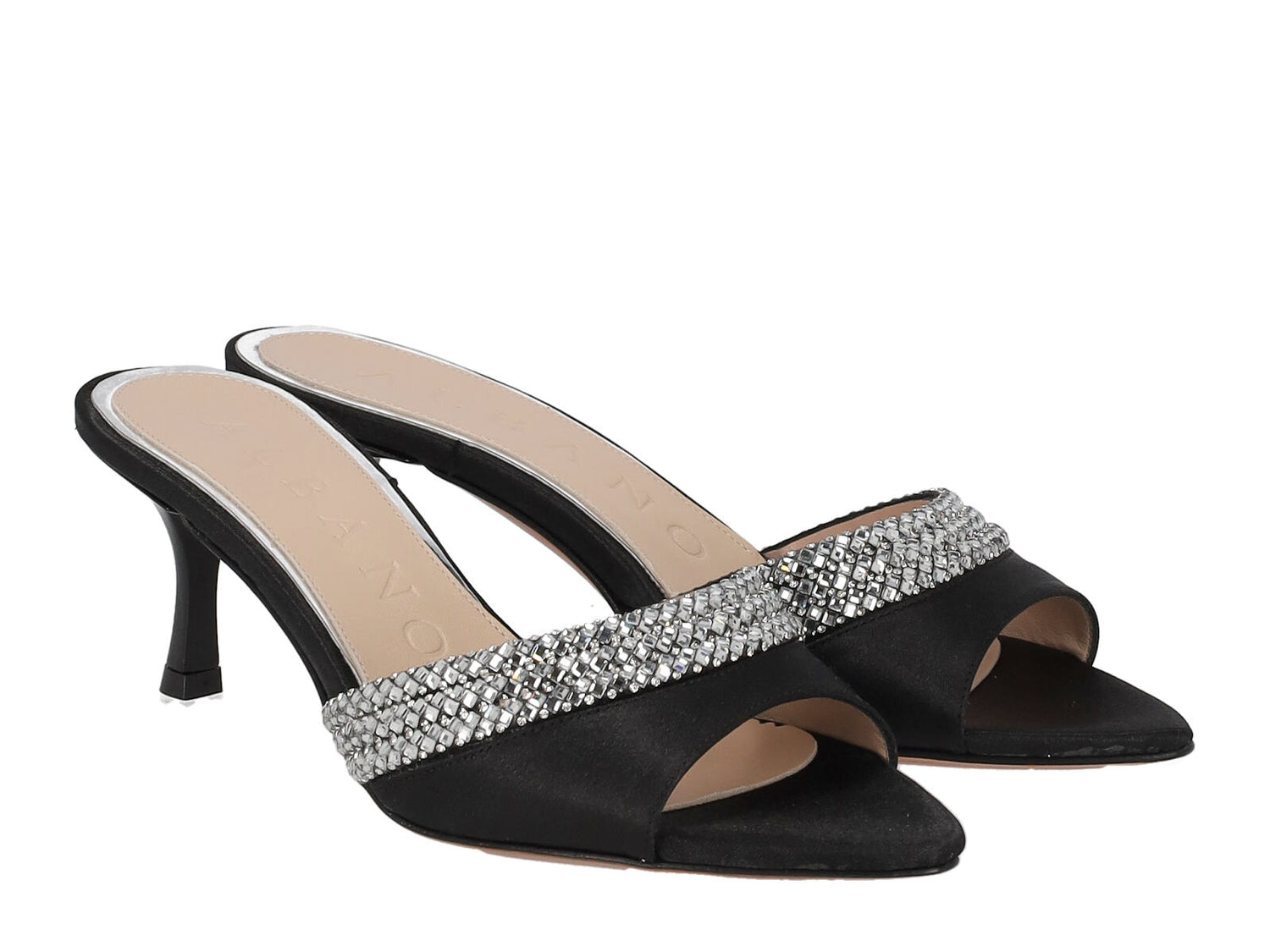 Scalzato in raso con strass