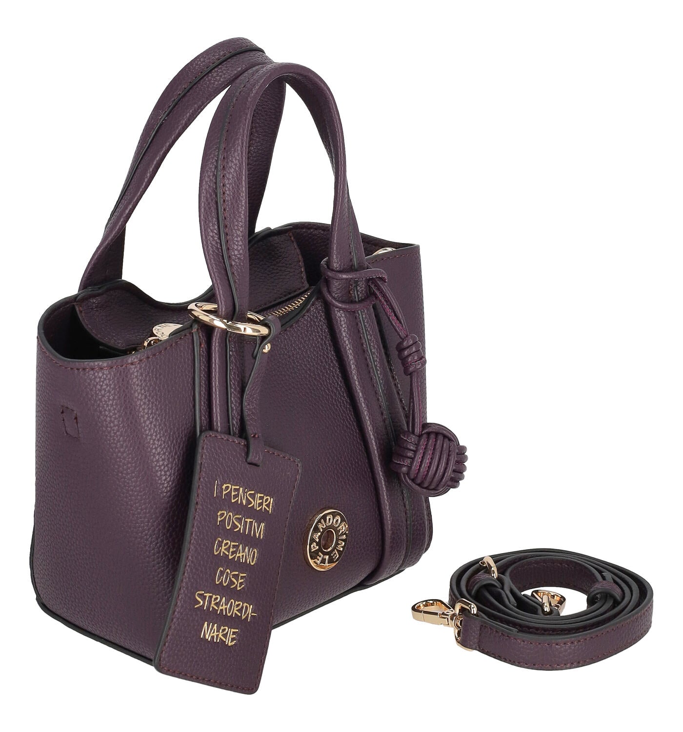Borsa piccola a mano con chiusura a zip e tracolla regolabile