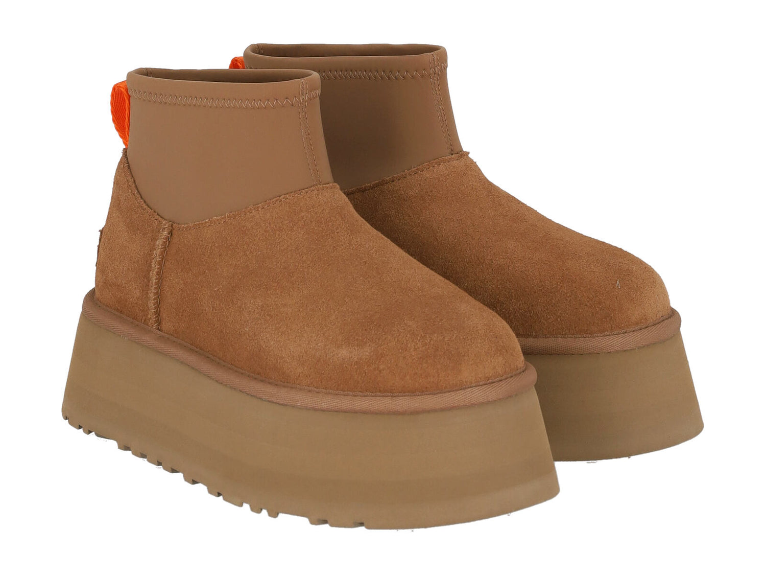 Stivaletto Mini Dipper platform in camoscio e neoprene , suola in gomma.