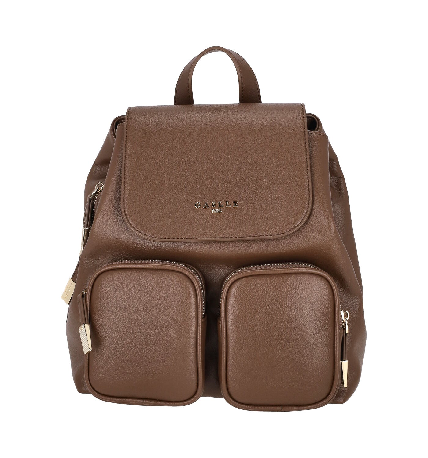 Zaino con doppia tasca sul davanti , spallacci sottili regolabili,chiusura con bottone.