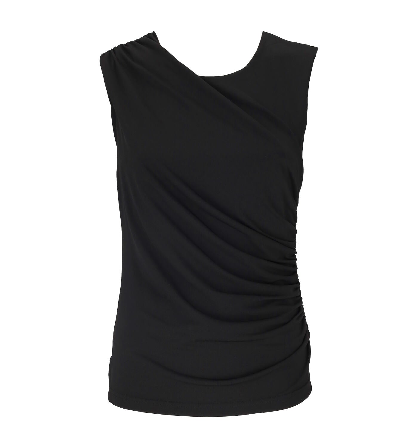 Blusa giro manica con drappeggio laterale