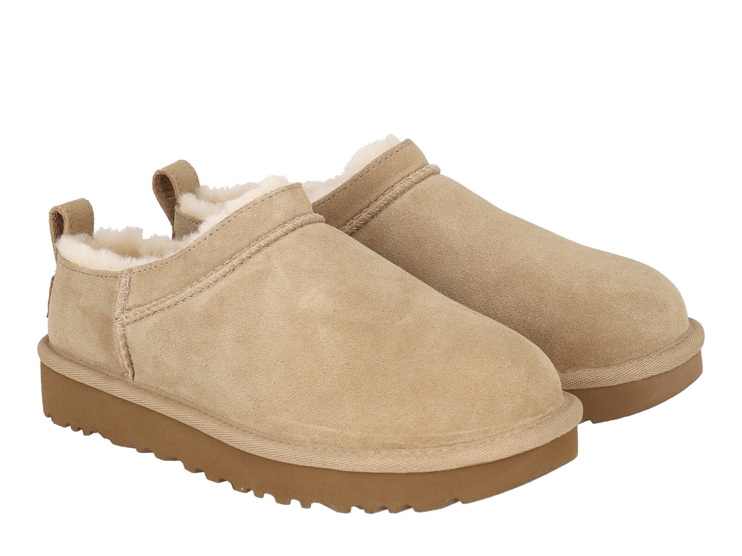 Ugg classic micro in camoscio , taglio vivo e con suola in gomma