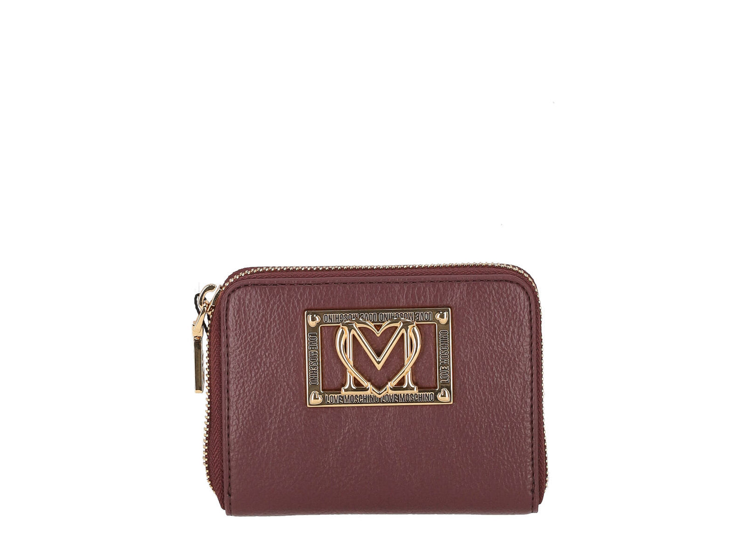 Portafoglio piccolo zip around con logo oro