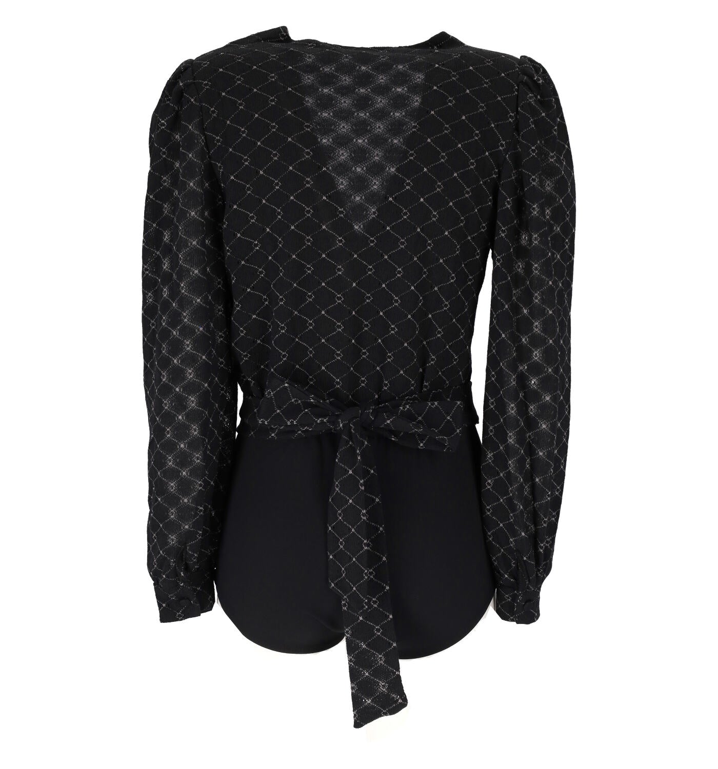 Body in tessuto lurex con applicazioni