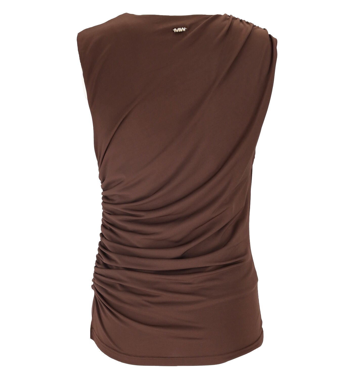 Blusa giro manica con drappeggio laterale