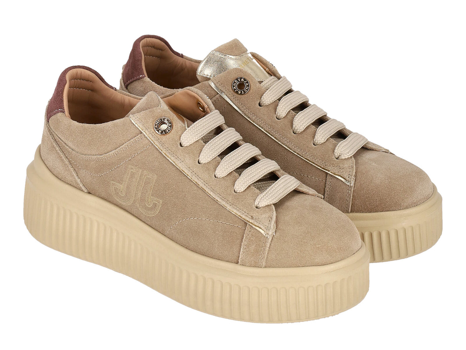 Sneakers in camoscio con suola in gomma