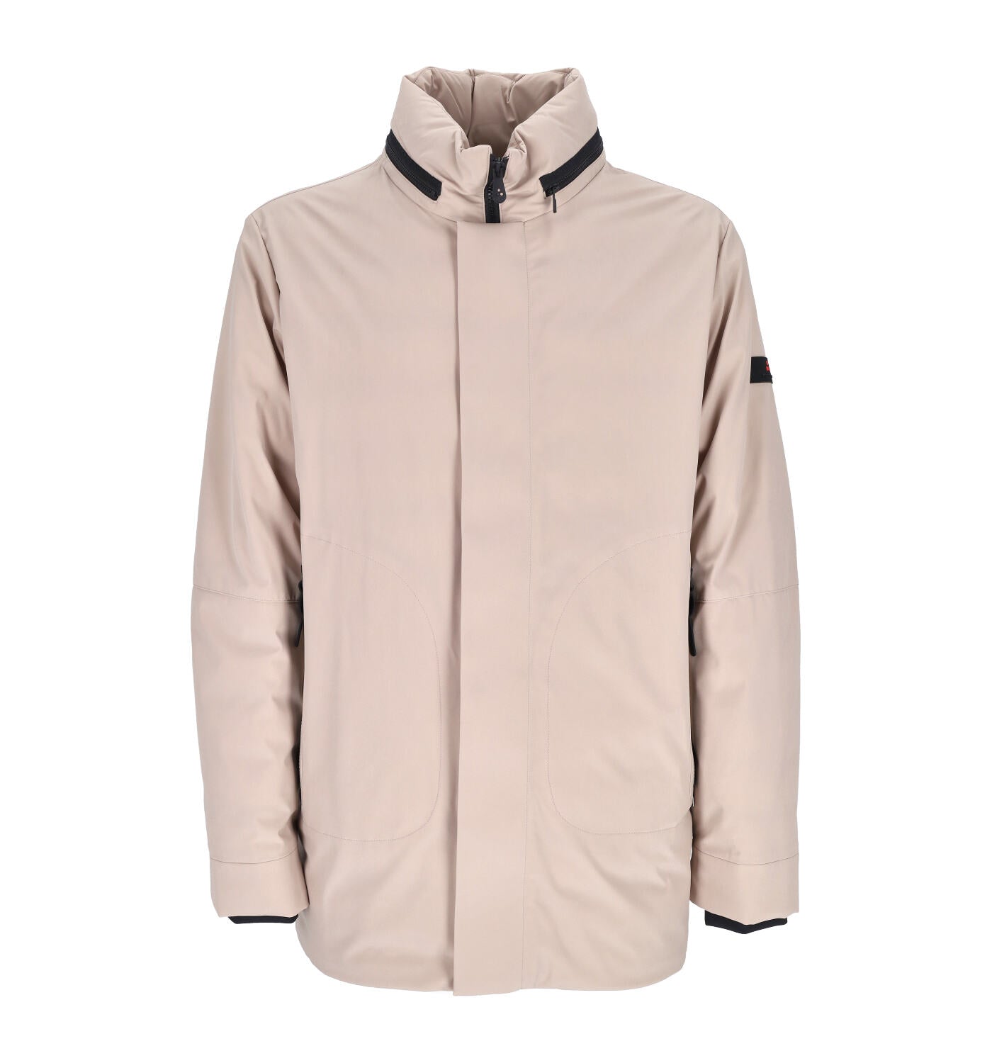 Giubbino lungo tessuto spalmato nero