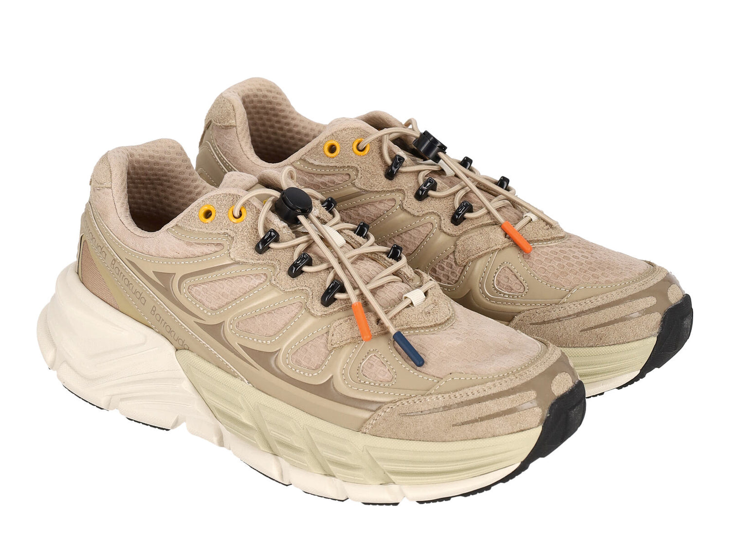 Sneakers in camoscio e riporti gommati con lacci elastici