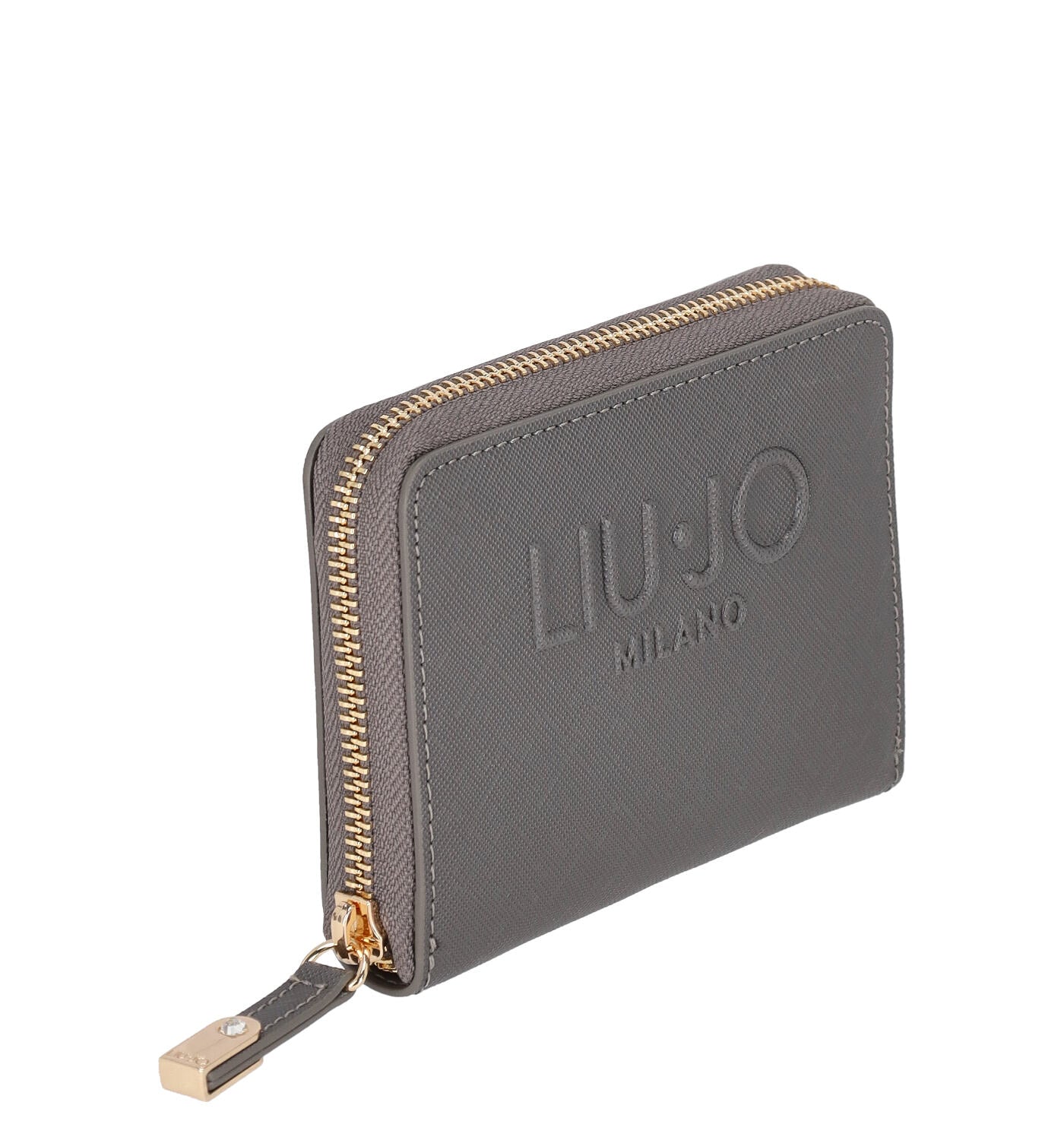 Portafoglio piccolo in pelle saffiano con zip around