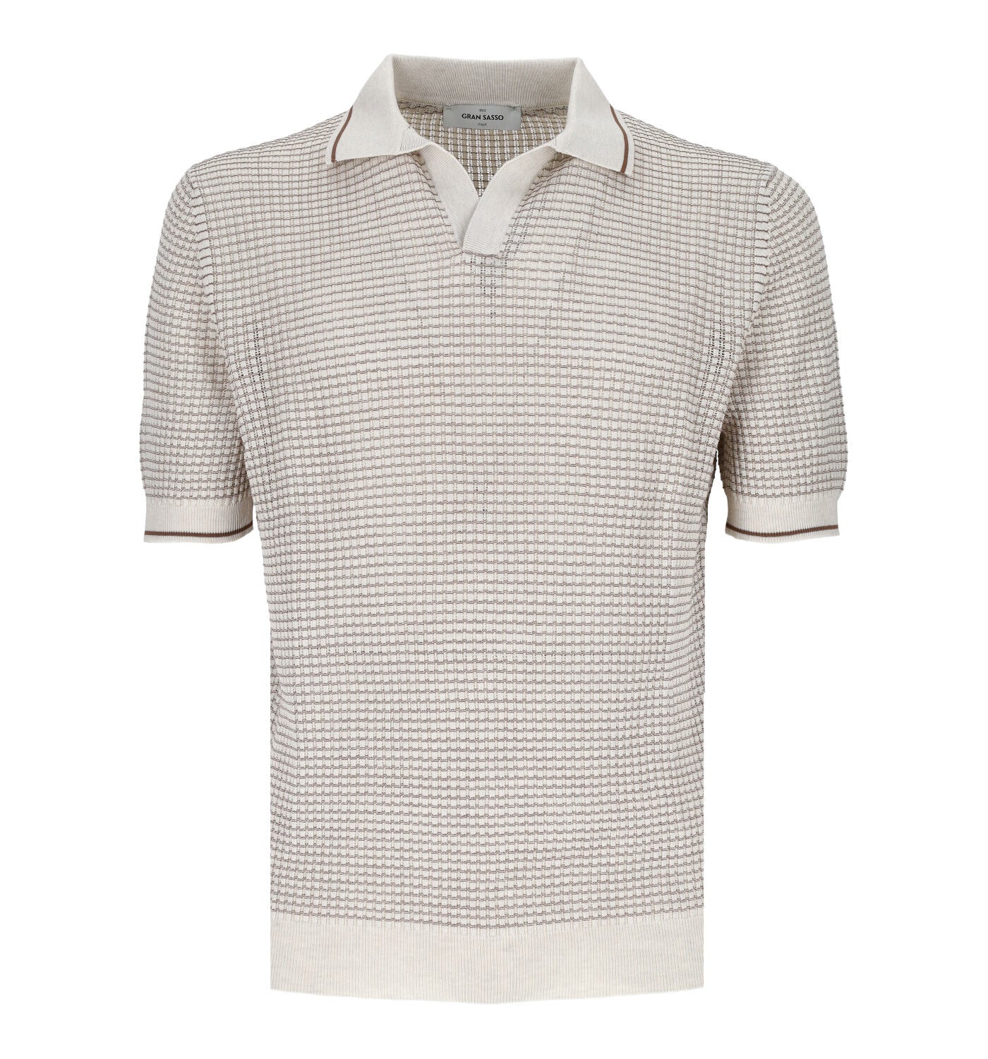 Polo bowling mezza manica in cotone operato