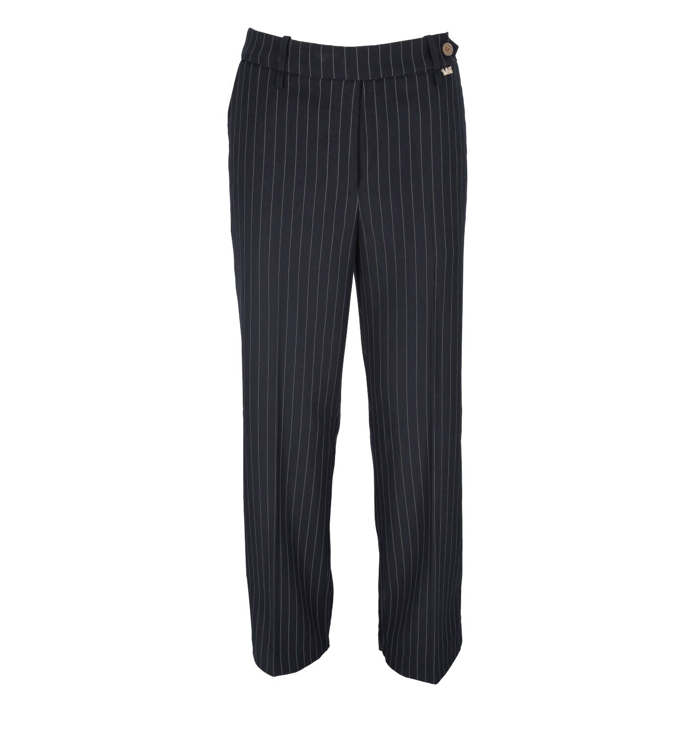 Pantalone a palazzo tasche america gessato