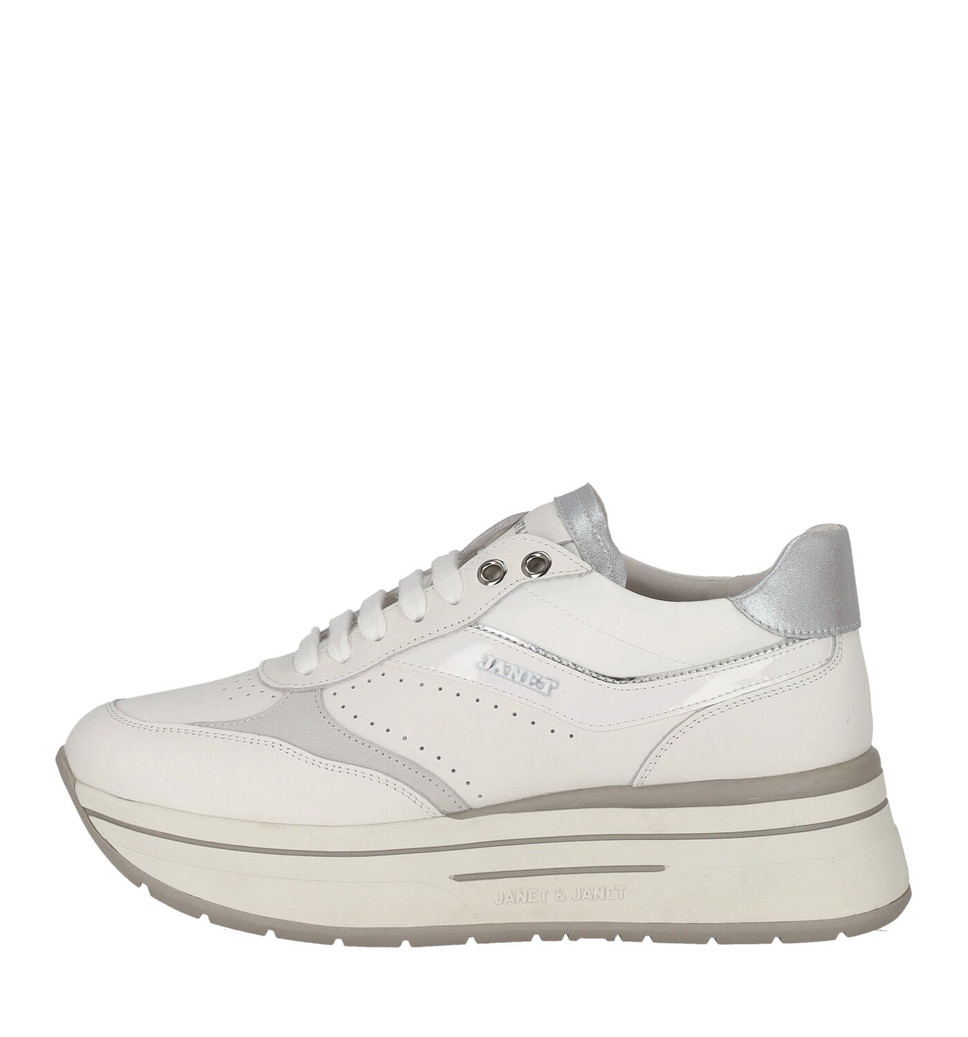 Sneakers con riporti argento