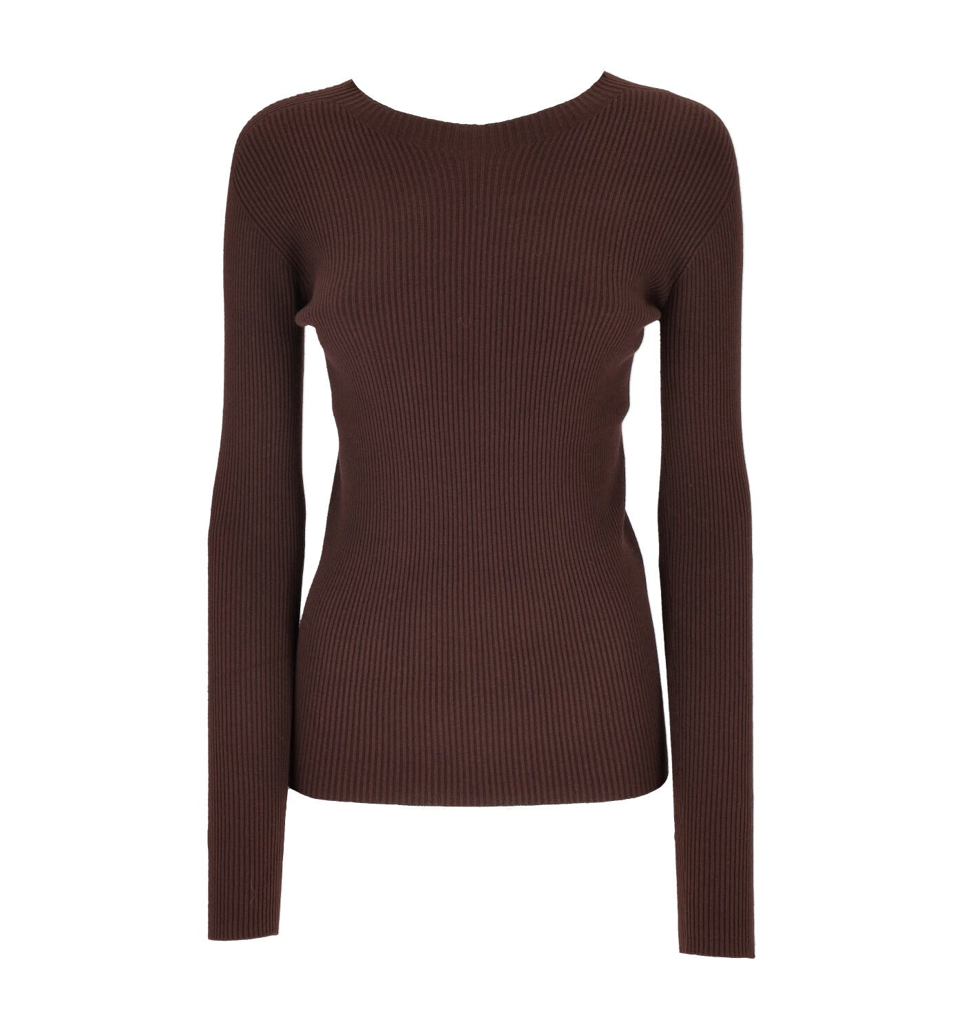 Maglia girocollo a costine slim fit