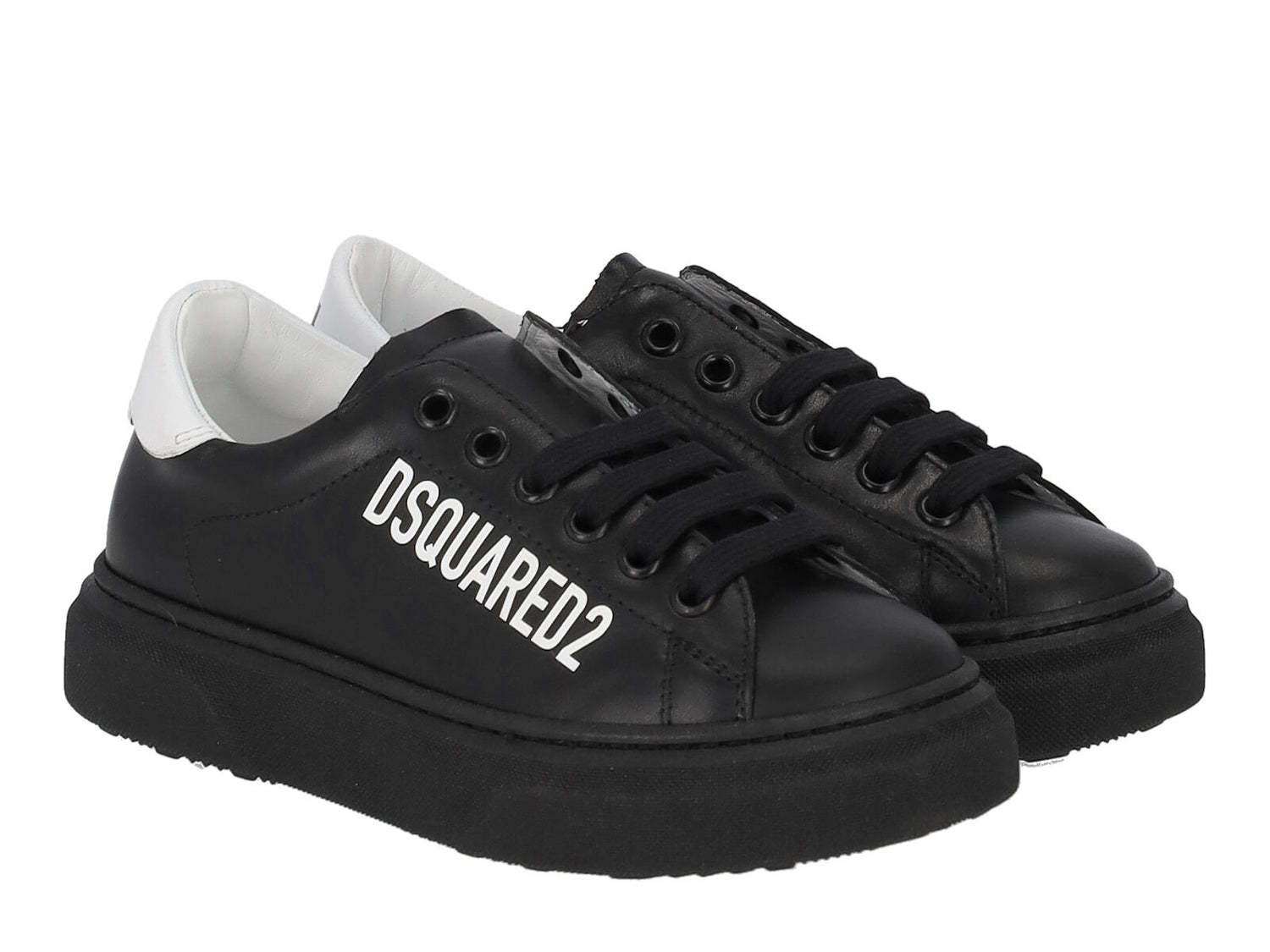 Sneakers in pelle con logo a lato